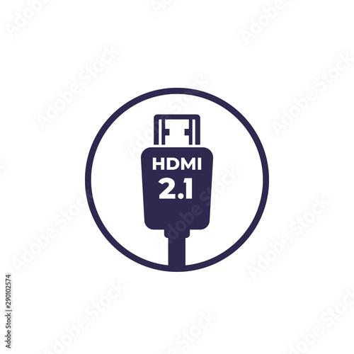 HDMI 2.1 icon on white, vector