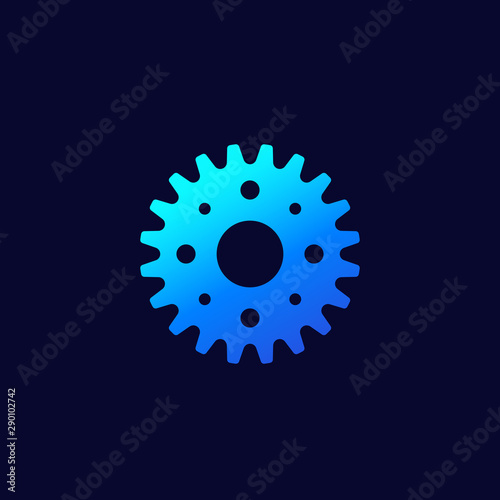 sprocket icon on dark, vector