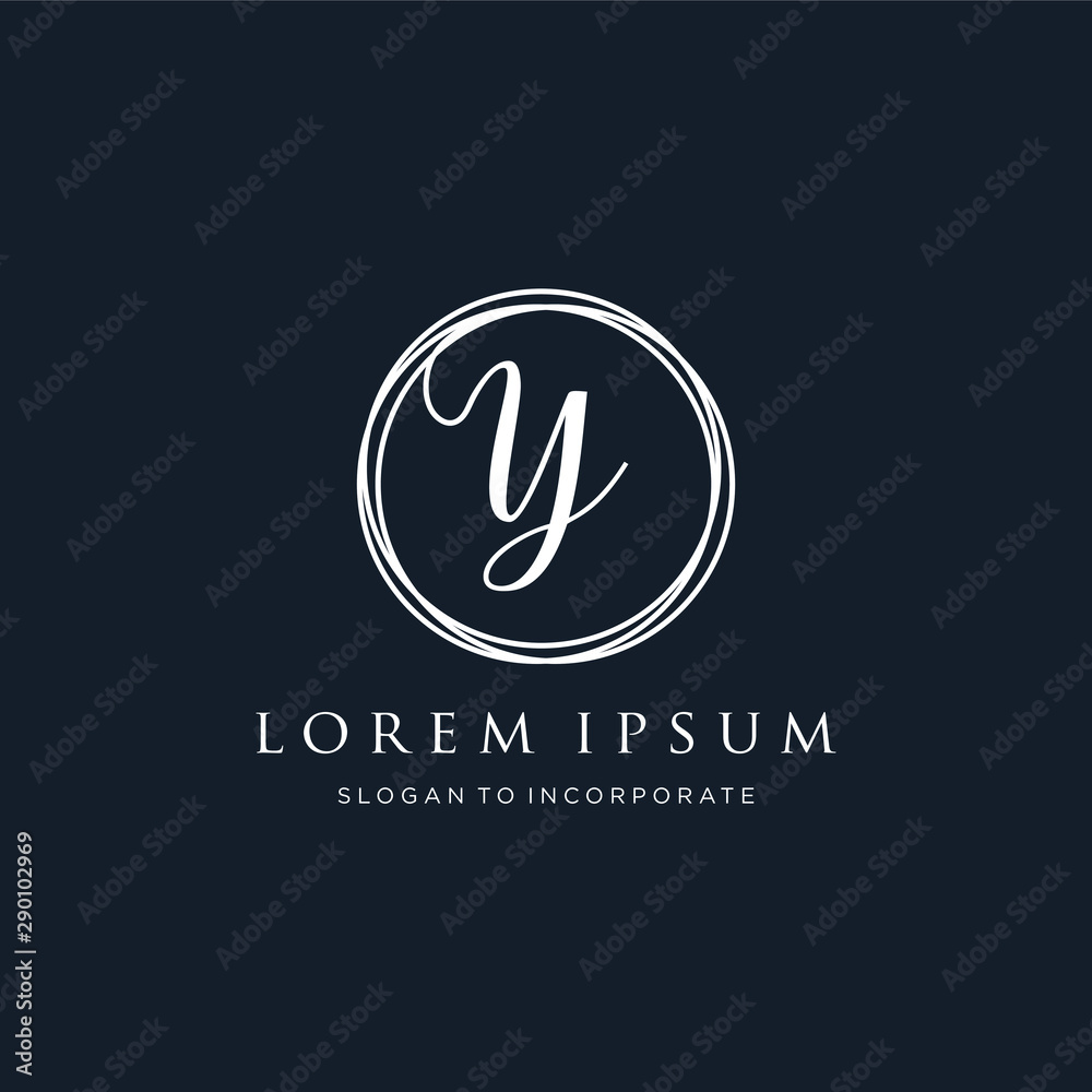 Letter Y Logo, handwriting template , circle concept - Vector Letter Y Logo, handwriting template , circle concept - Vector