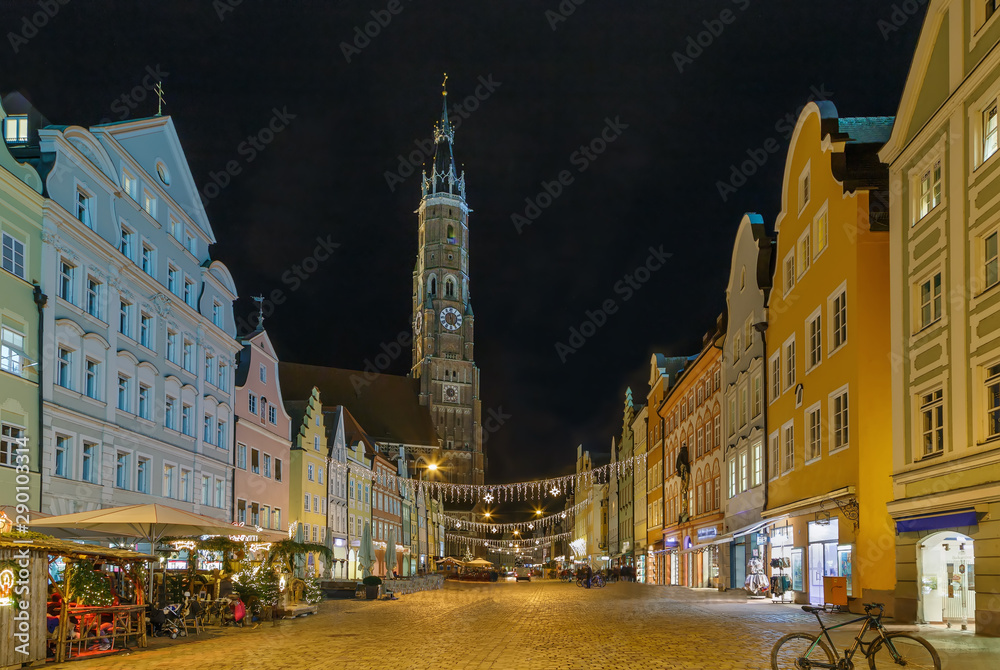 Altstadt street in Landshut, Germany