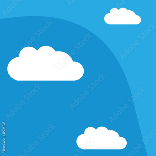 Sky background with clouds, cartoon design vector illustration
