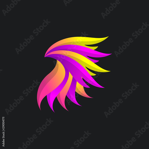 Colorful Bird Logo Concept Gradient style, elegant modern design, for company corporate
