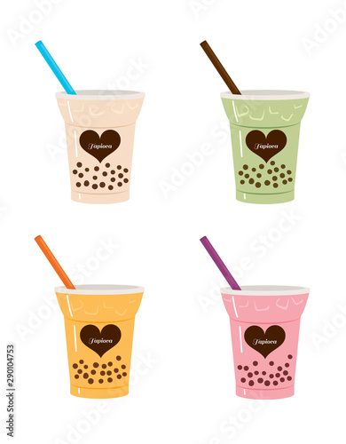 Four kinds of tapioca drink...