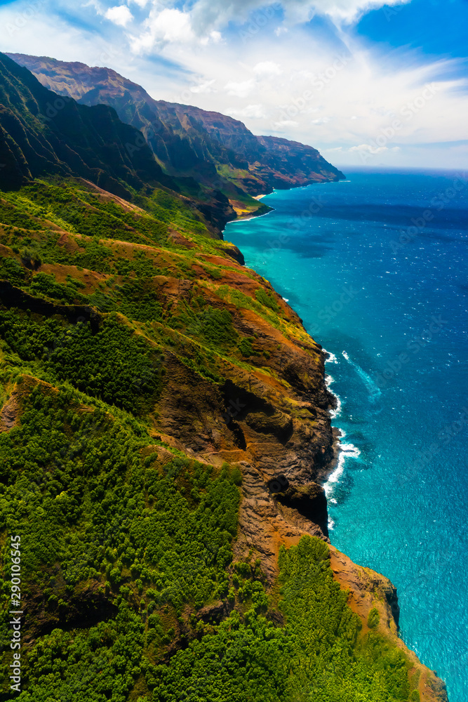 Amazing view of the Nāpali Coast State Wilderness Park in Kauai Island, Hawaii. Amazing view of the Nāpali Coast State Wilderness Park in Kauai Island, Hawaii.