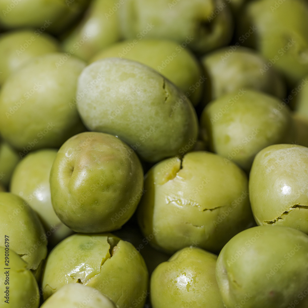 Close-up of fresh green olives Close-up of fresh green olives