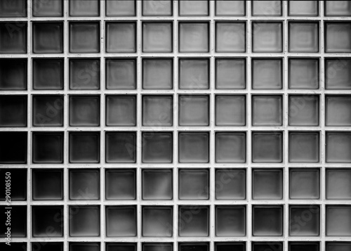 Glass blocks pattern surface element in graded black and white tones.