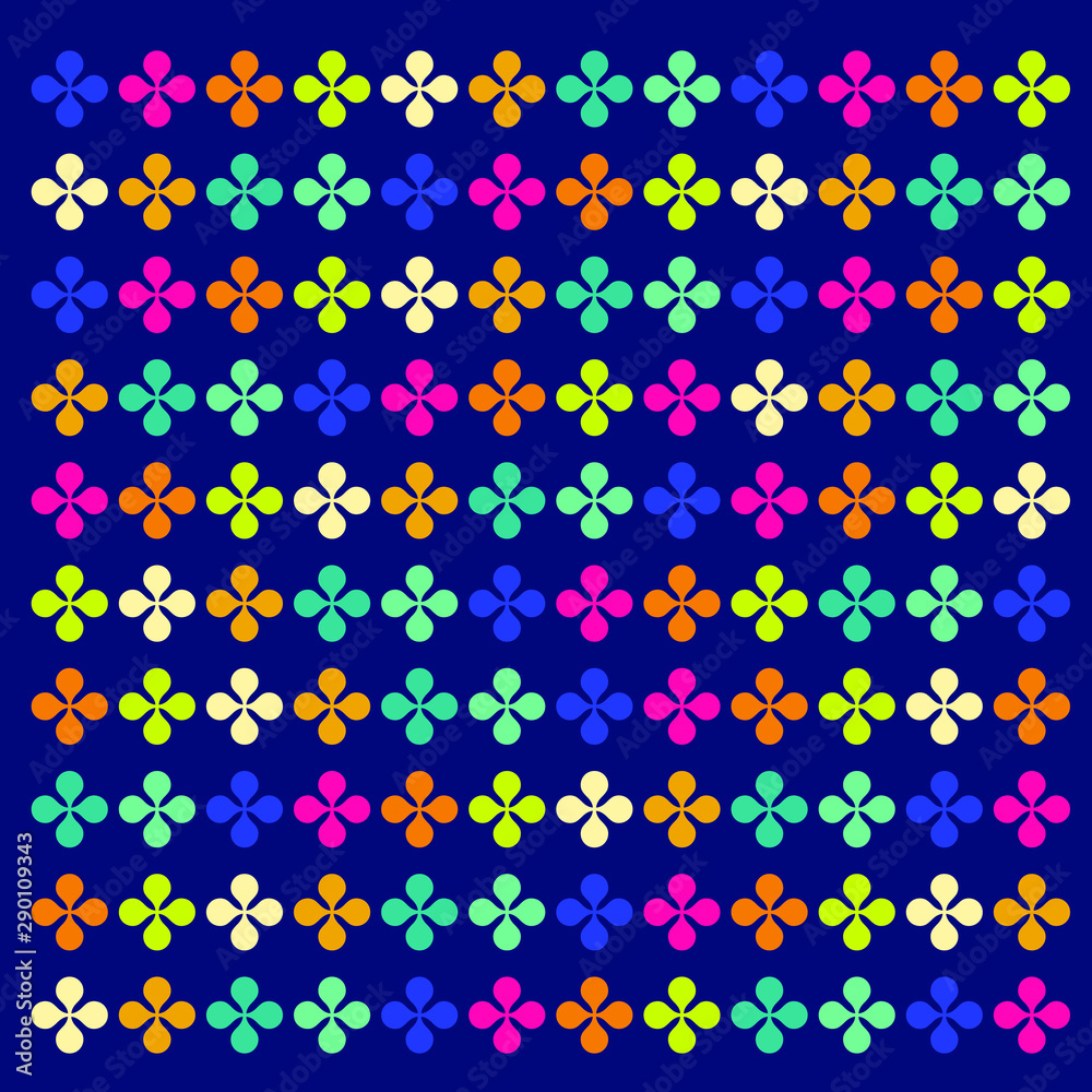 Abstract background of Letter or Number repeated. Memphis style. Bright and colorful, 90s style. Vector pattern. Neon colors