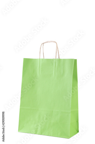 Paper shopping bag isolated on white background