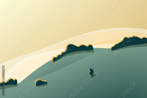 Nature at noon. Outdoor vector illustration design. Beautiful landscape.