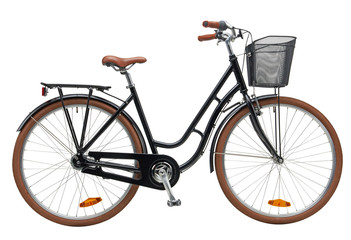 Leinwandbilder Fahrrad Urbanes Damenfahrrad mit Korb  © Gilang Prihardono