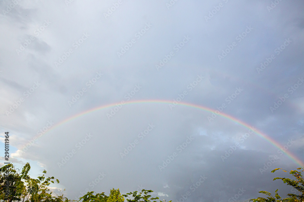 rainbow of natural sky with sky and clouds and colorful rainbow in the sky rainbow of natural sky with sky and clouds and colorful rainbow in the sky