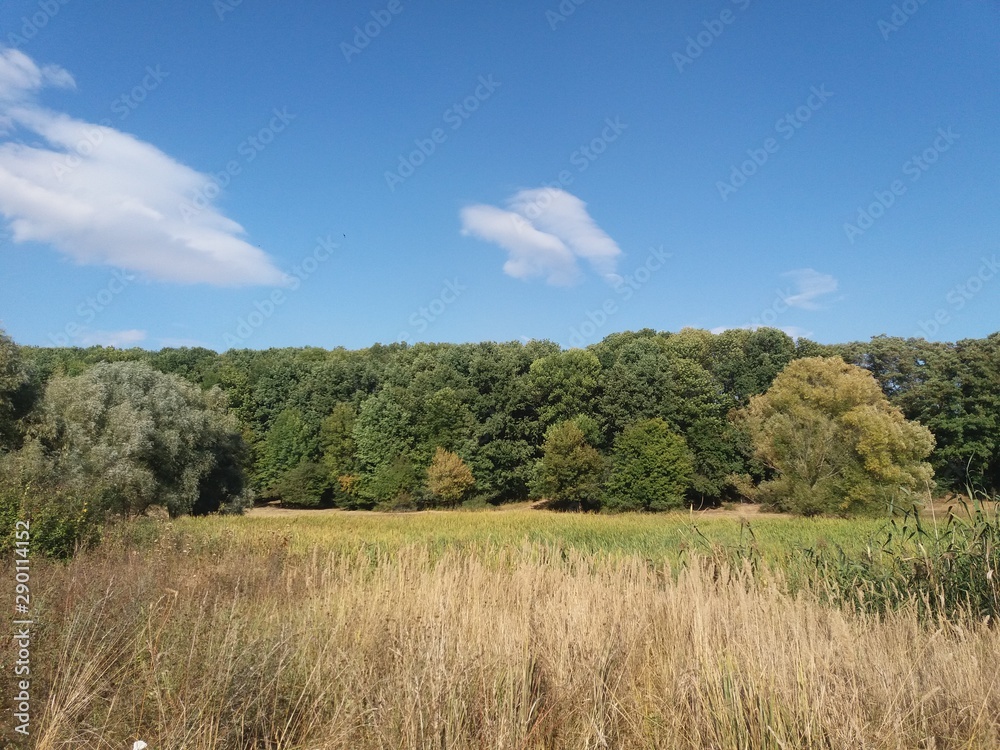 Landskape.lake.nature.blue.water.sky.