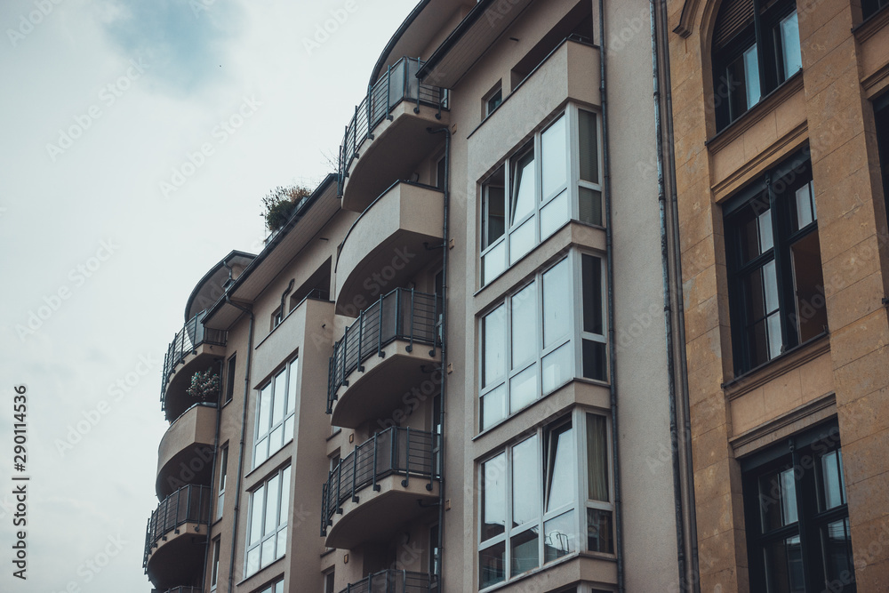 Obraz premium brown and darken colored building