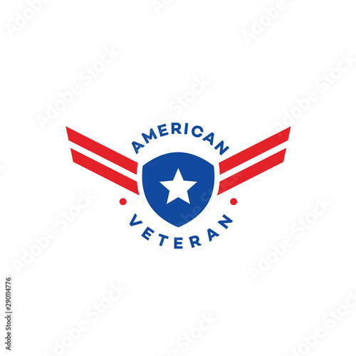 American Veteran Logo Design With Wings