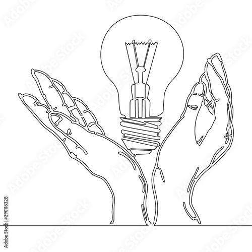One line drawing Finding an idea concept