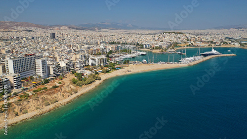 Aerial drone photo of famous seaside area of Piraeus - Piraiki or Freatida, Attica, Greece © aerial-drone