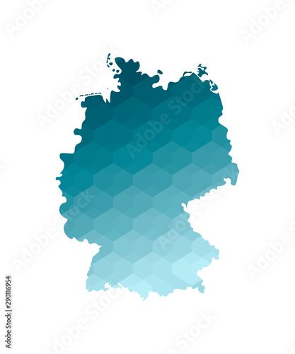 Obraz na plátně Vector isolated illustration icon with simplified blue silhouette of Germany map