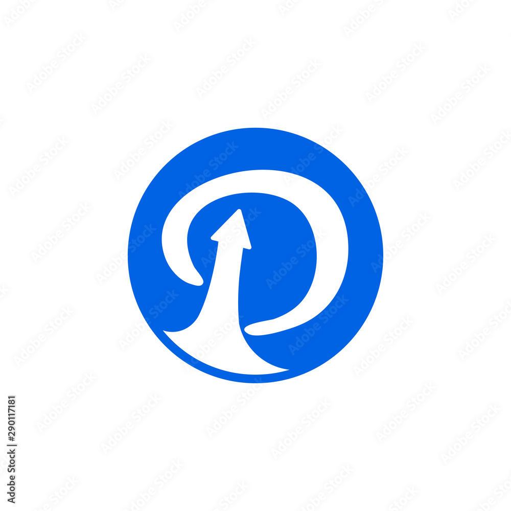 Letter p and up arrow logo, vector illustration isolated on white background Letter p and up arrow logo, vector illustration isolated on white background