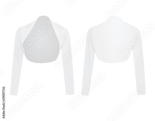 Woman white bolero. vector illustration