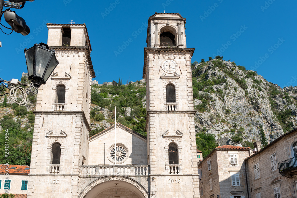 Facade of the Cathedral of San Trifón, basilica of Kotor