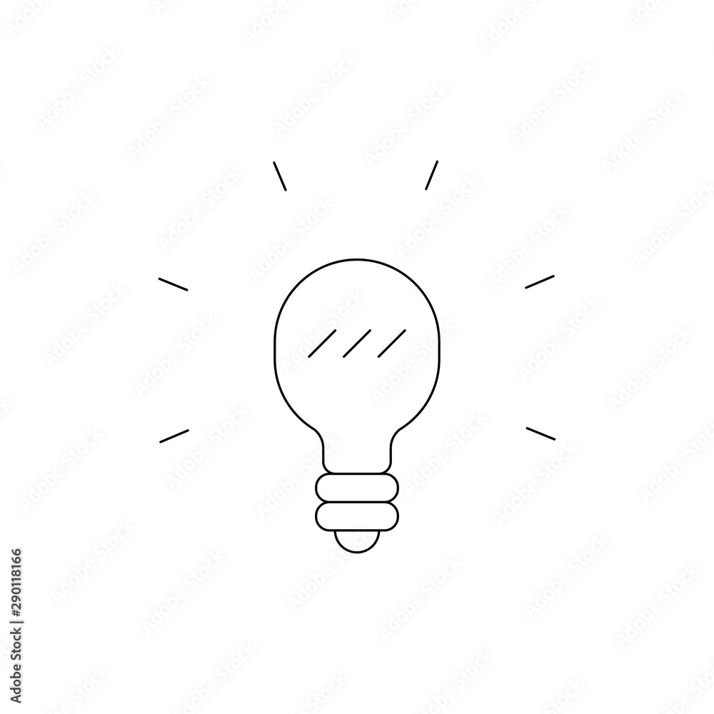 Solution symbol, lamp icon, idea
