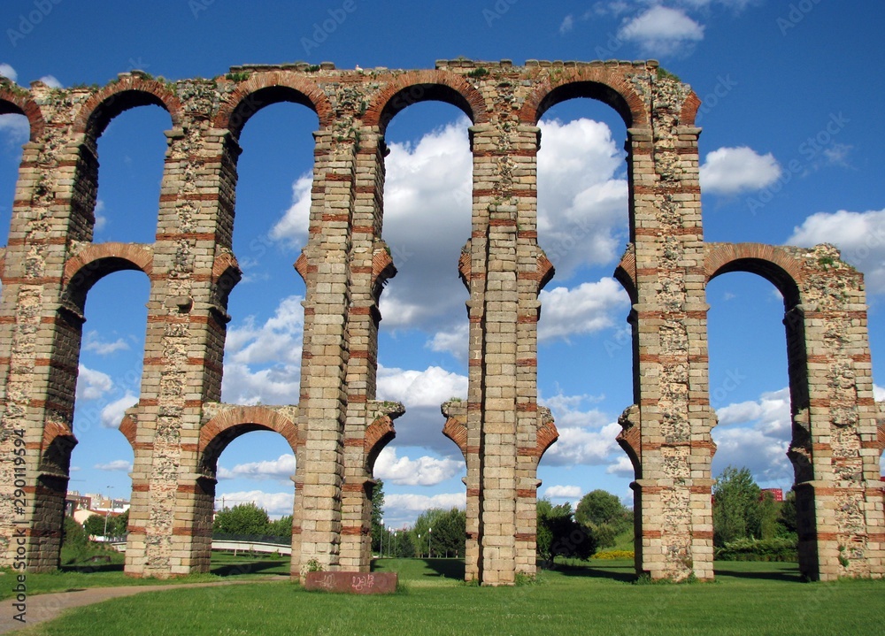 The Miraculous Aqueduct (Acueducto de los Milagros) in Merida, Extremadura, Spain The Miraculous Aqueduct (Acueducto de los Milagros) in Merida, Extremadura, Spain