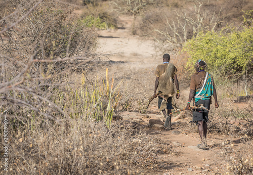 hadzabe men hunting trip