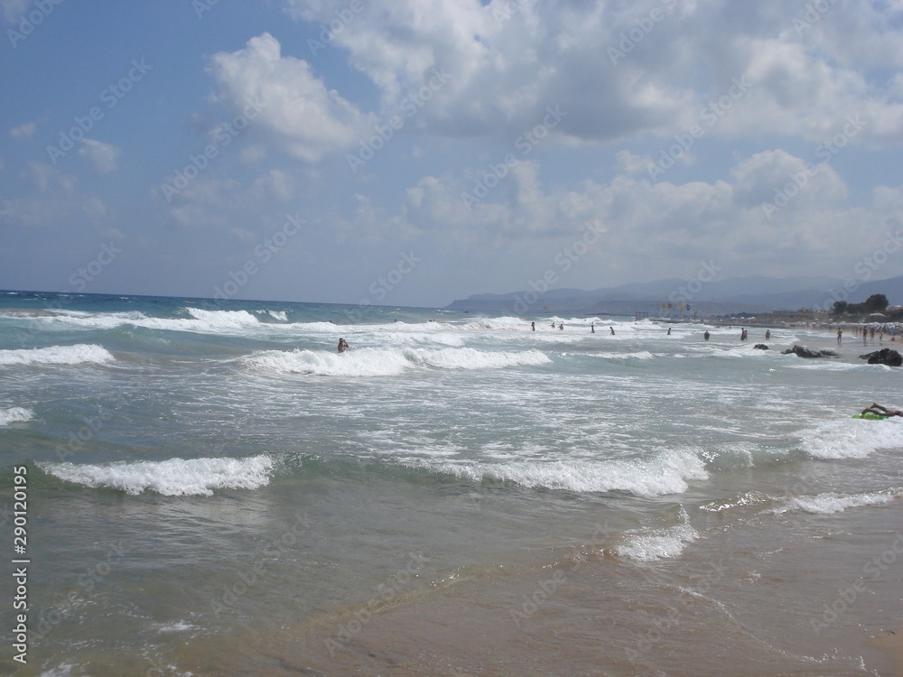 waves on beach