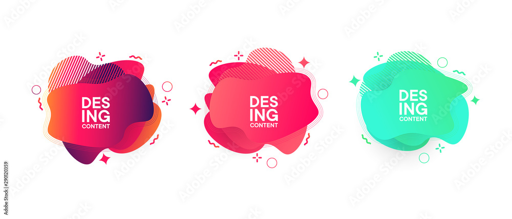 Set of abstract modern graphic banners. Liquid shape colorful elements. Fluid background with Gradient. Template for your design, logo, flyer or presentation Set of abstract modern graphic banners. Liquid shape colorful elements. Fluid background with Gradient. Template for your design, logo, flyer or presentation