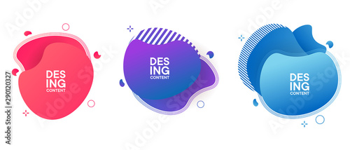 Set of abstract modern graphic banners. Liquid shape colorful elements. Fluid background with Gradient. Template for your design, logo, flyer or presentation