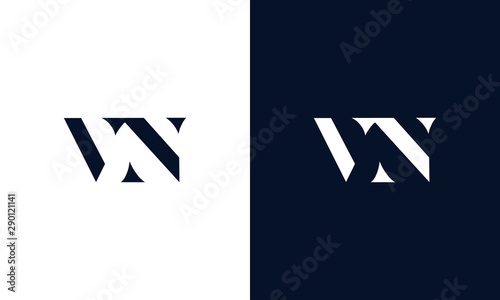 Abstract letter VN logo. This logo icon incorporate with abstract shape in the creative way. photo