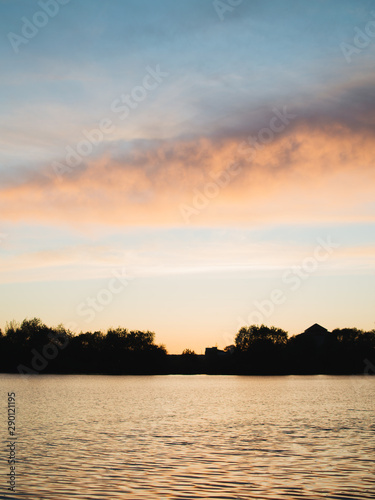 sunset over lake