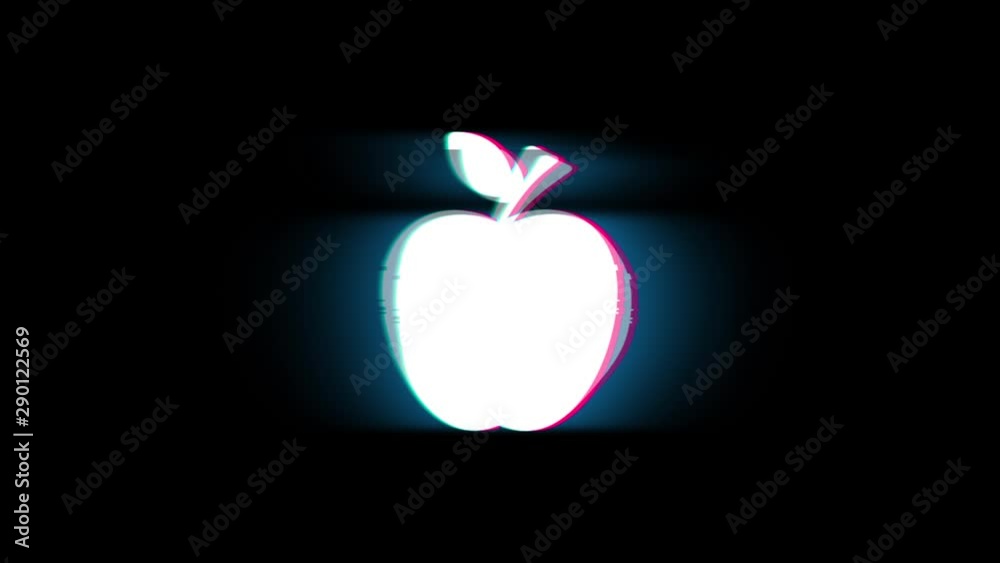 Vidéo Stock Apple Symbol on Glitch Led Screen Retro Vintage Display ...