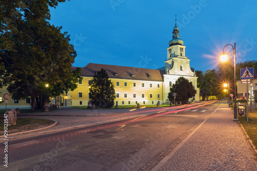 monastery and palace complex in Poland in the evening. © velishchuk