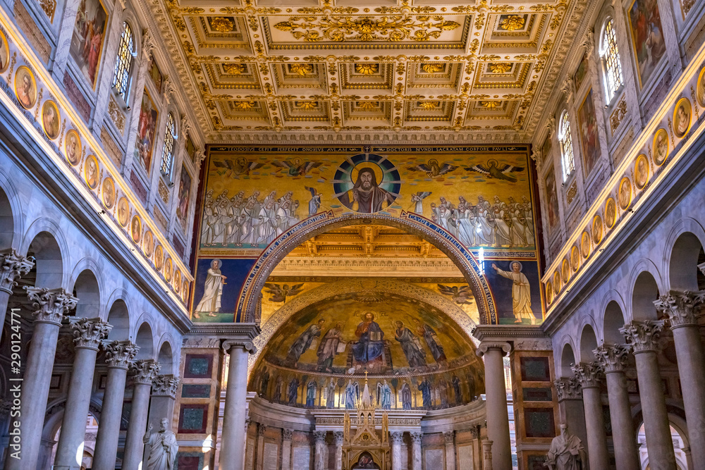 Ciborium Tomb Mosaics Papal Basilica Paul Beyond Walls Rome Italy