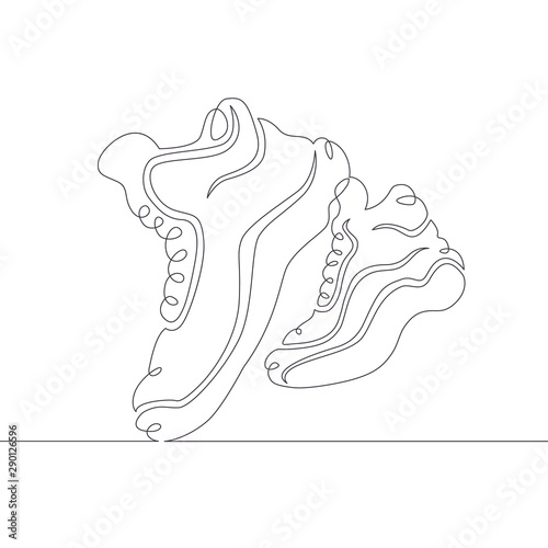 continuous single drawn line art doodle sneaker