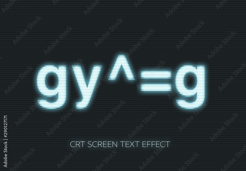 Old monitor CRT Screen Text Effect Mockup Stock Template | Adobe Stock
