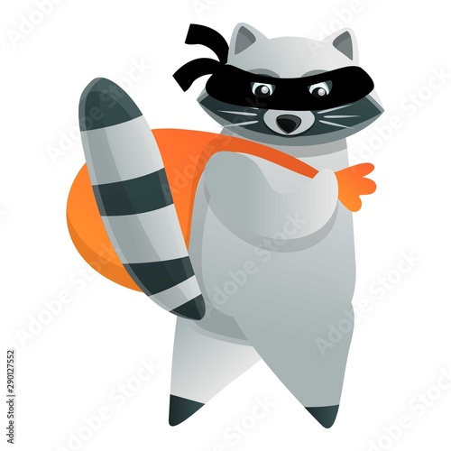 Raccoon burglar icon. Cartoon of raccoon burglar vector icon for web design isolated on white background