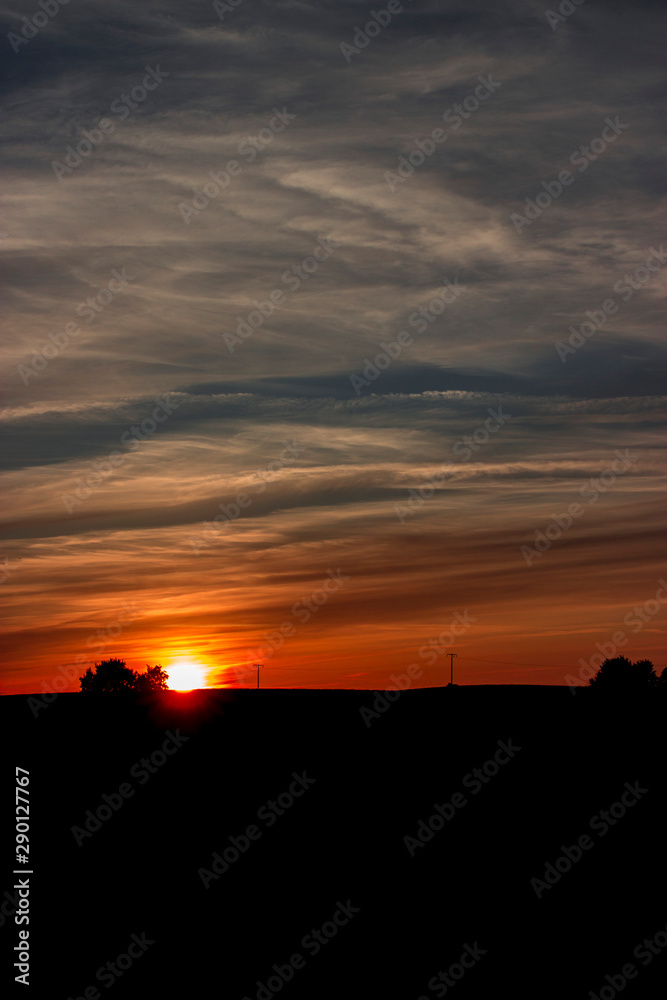 Sonnenuntergang auf dem Land