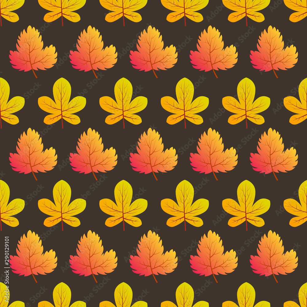 Fototapeta premium Autumn seamless background with maple leaves