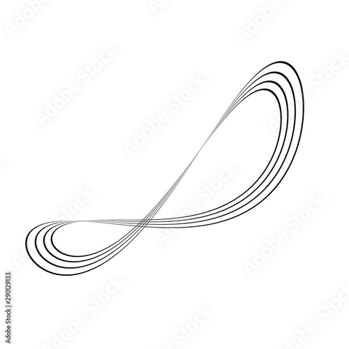 Infinity symbol of multiple thin black lines. Concept of infinite, limitless and endless. Simple flat vector design element