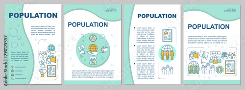 Population brochure template. Demographic problem. Flyer, booklet, leaflet print, cover design with linear illustrations. Vector page layouts for magazines, annual reports, advertising posters
