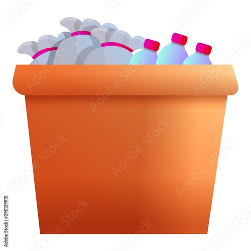 Donation food box icon. Cartoon of donation food box vector icon for web design isolated on white background