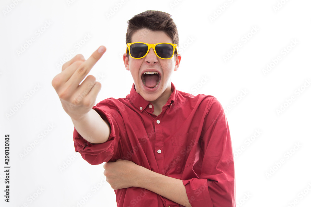 young man isolated with rebel expression young man isolated with rebel expression