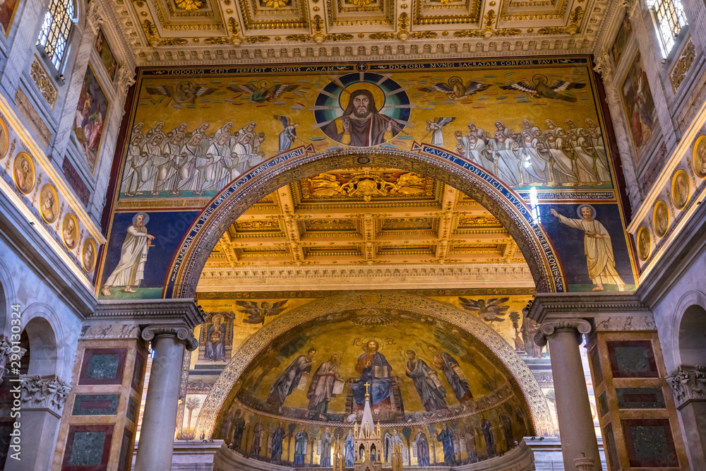 Ancient Jesus Mosaics Papal Basilica Paul Beyond Walls Rome Italy