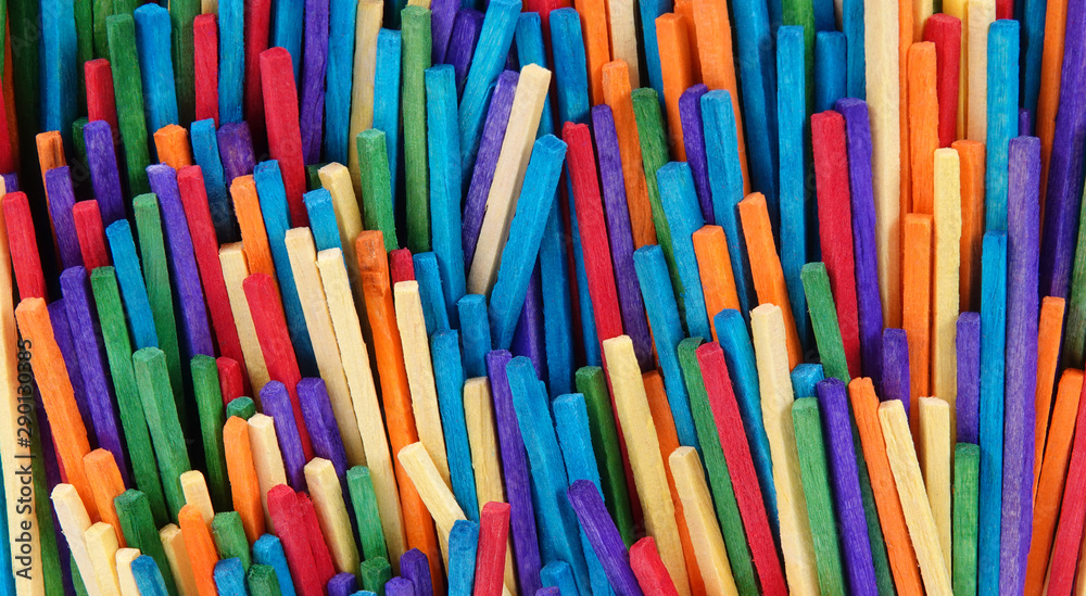 Colorful stick wooden craft material for creative workshop