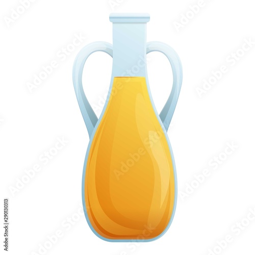 Olive oil jug icon. Cartoon of olive oil jug vector icon for web design isolated on white background