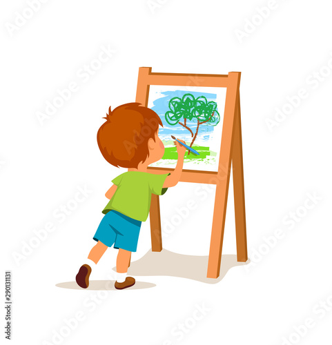 Little boy drawing picture