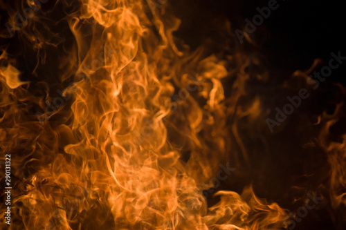Abstract flame of fire, flame of fire flame texture for banner background, conceptual image of burning fire, perfect fire particles on a black background. Close-up.