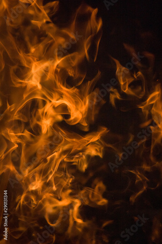 Abstract flame of fire, flame of fire flame texture for banner background, conceptual image of burning fire, perfect fire particles on a black background. Close-up.